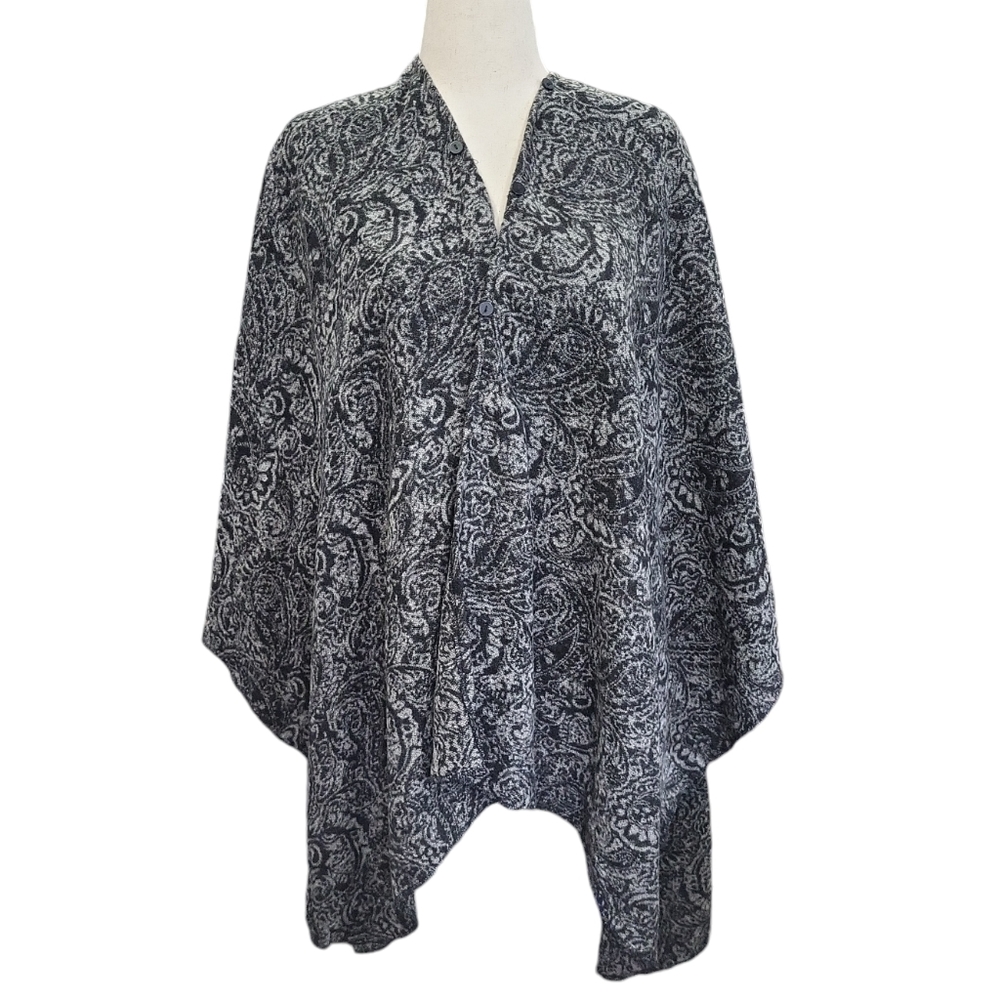 Kate & Mallo Wrap Poncho Vintage Knitted Travel Open Front Poncho Cape For Fall